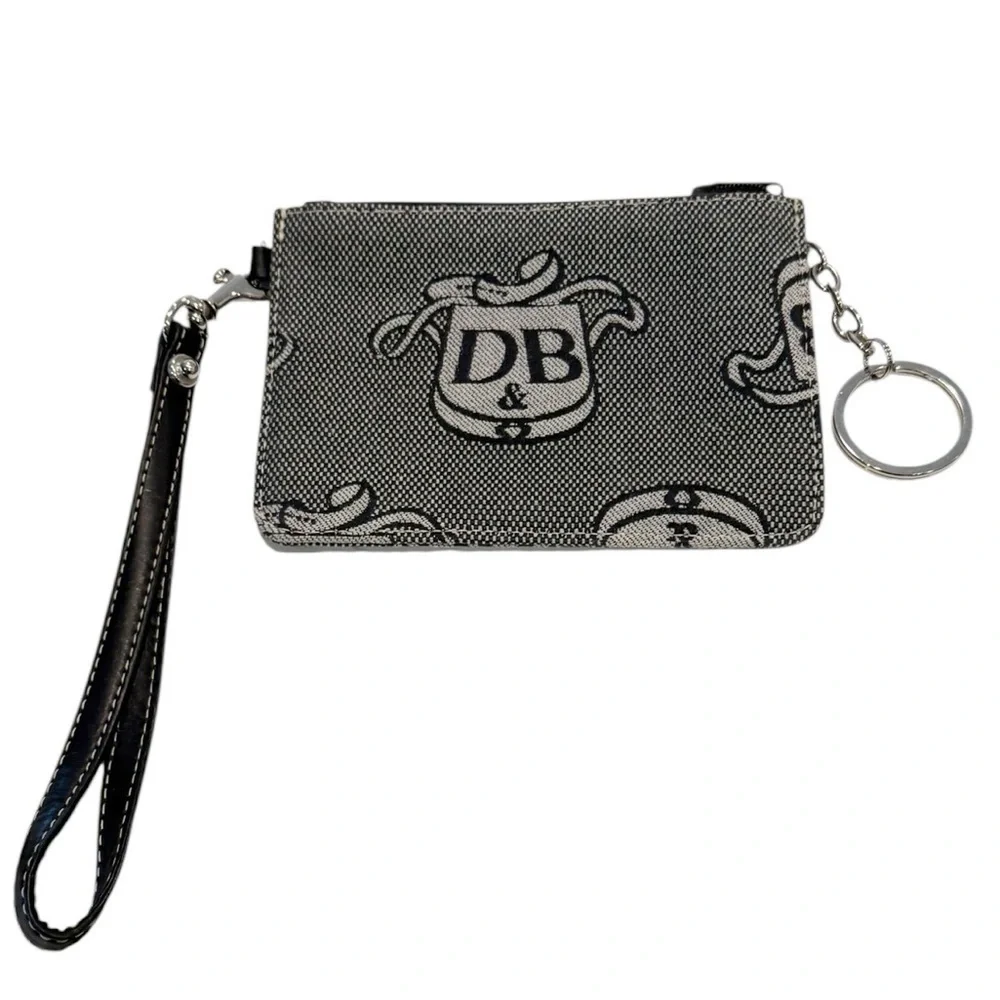 Dooney & Bourke Large Donegal Crest Logo Dome Satchel Bag Brown Tan Wristlet